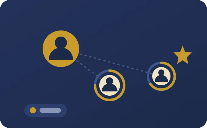 Family account illustration showing parent and children progress